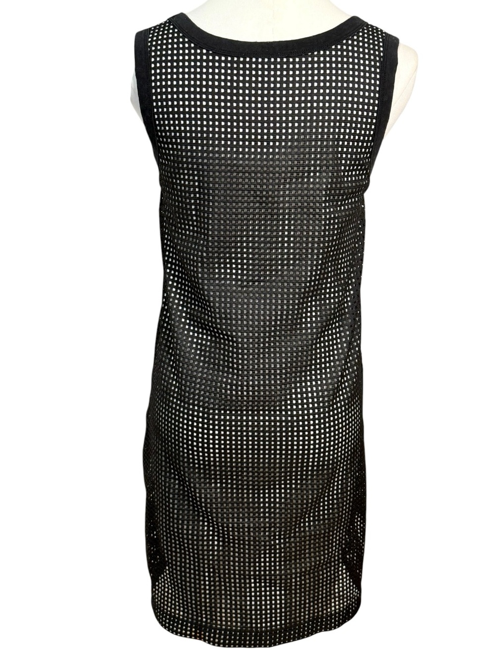 Cop.Copine Youssou Mesh Overlay Sleeveless Shift Dress Black Size 4 - Picture 4 of 8